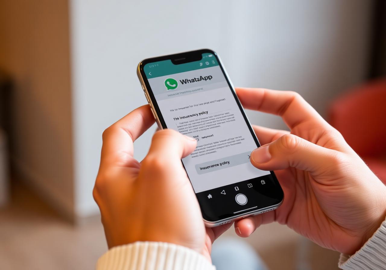 Cliente che invia la polizza assicurativa tramite WhatsApp