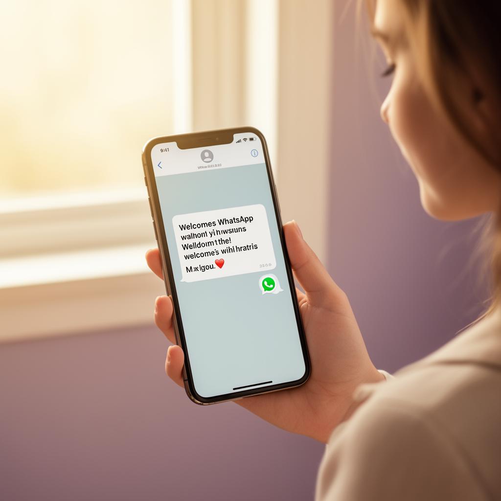 Smartphone che riceve un messaggio accogliente