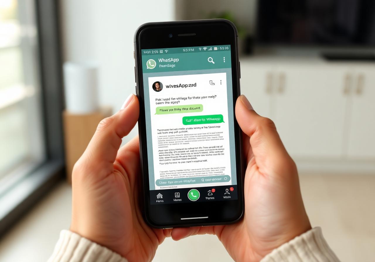 Cliente che invia il contratto bancario tramite WhatsApp